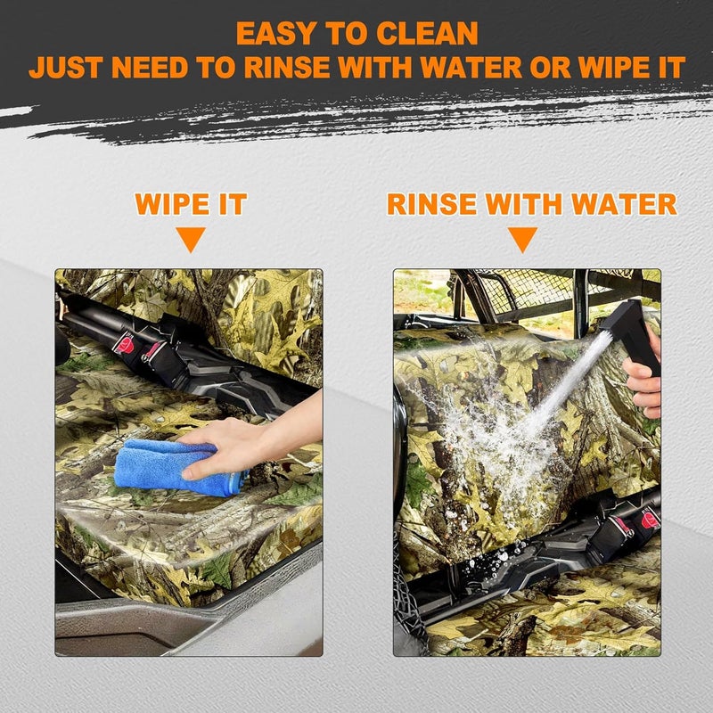 BORDAN Waterproof Seat Covers for UTV Pioneer 700, Heavy Duty 1680D UTV Seat Covers for Pioneer 700/700-4 2014-2025 Full Protection Outdoor Camo(4 PCS) - Image 4